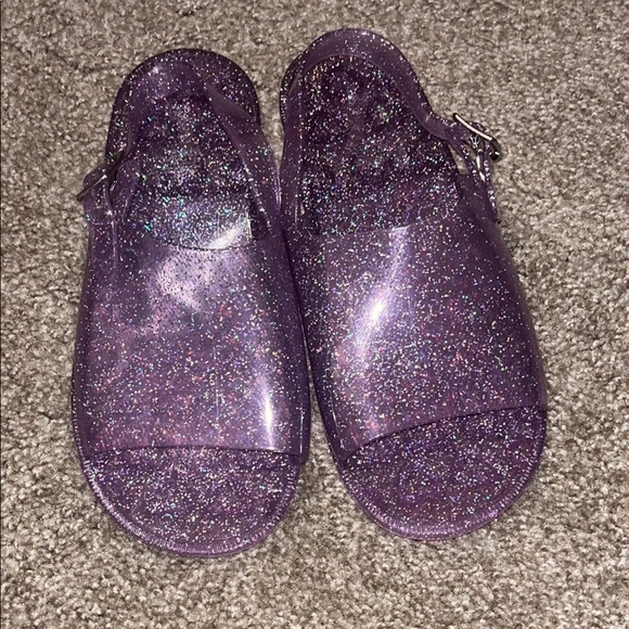 Old Navy Glittery Jelly Purple Kids Sandals - Picture 1 of 5